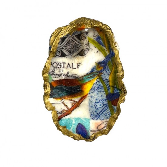 NATURAL  OYSTER   DECOUPAGE "CARD POSTAL'' OYSTERS