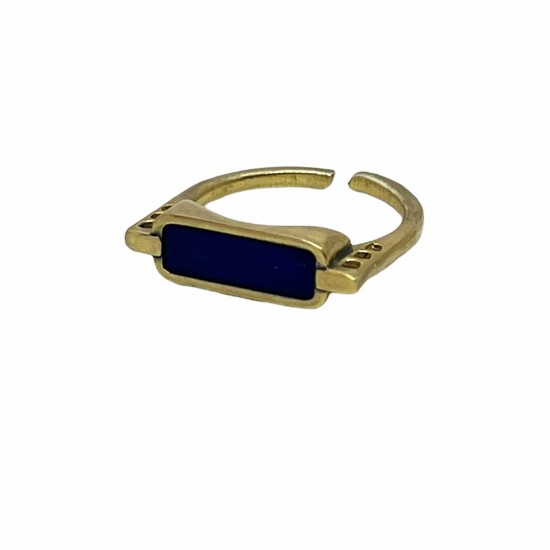 Brass ring in bar shape with enamel RINGS