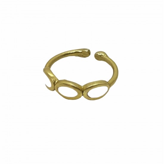 brass ring  gold plated 18k with  enamel RINGS