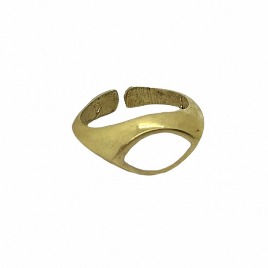 brass ring  gold plated 18k with white enamel RINGS